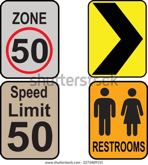 Set Highway Sign Vector Editable Colors Stock Vector (Royalty Free ...