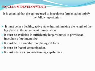 Types Of Fermentation And Inoculam Build Up Ppt