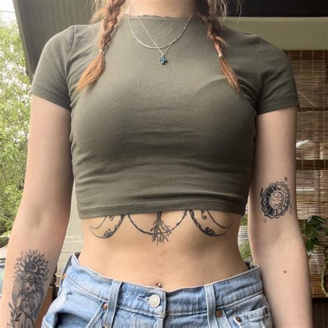 Army Green Wild Fable Crop Top Size S Depop