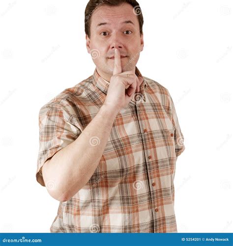 Man With Finger On Lips Stock Image Image Of Face Posing