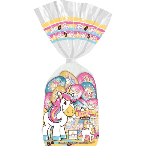 Chocolat de Pâques œufs licorne à cacher ABTEY le sachet de 225g à