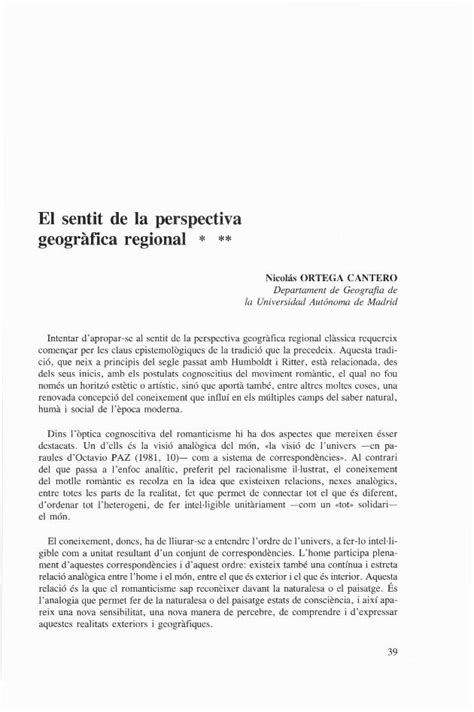 PDF El sentit de la perspectiva geográfica regional de l epoca