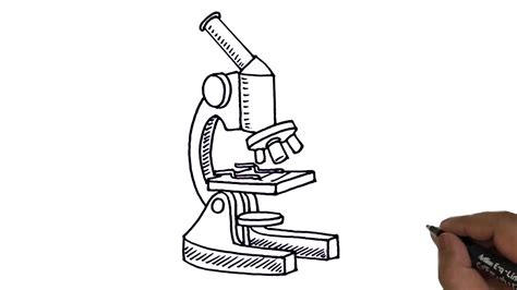 How To Draw Microscope Easy Microscope Line Drawing Youtube