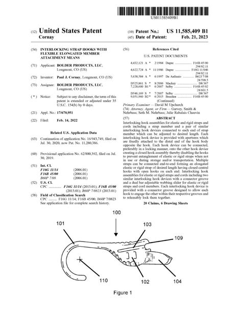 US-11585409-B1 Interlocking Strap Hooks With Flexible Elongated Member ...