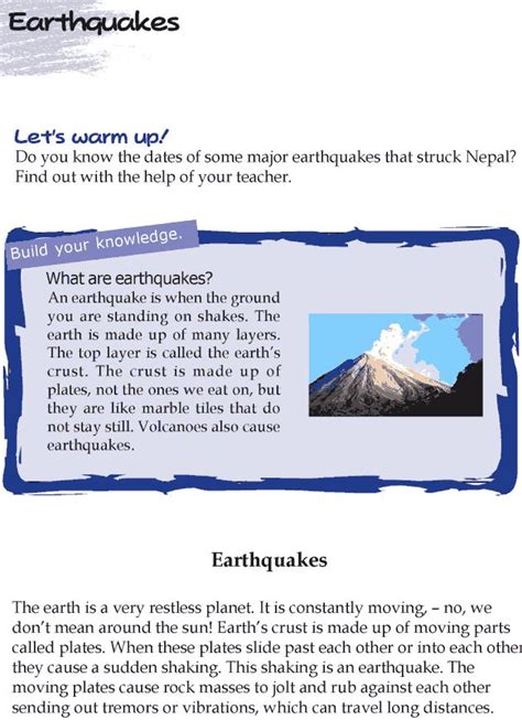 Grade 4 Reading Lesson 16 Nonfiction Earthquakes Earthquake Lesson