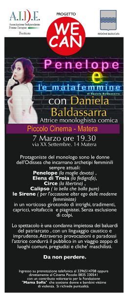 Al Piccolo Cinema Di Matera In Programma Lo Spettacolo Penelope E Le