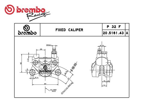 20516143 Brembo Rear Brake Caliper Gold Series P32f