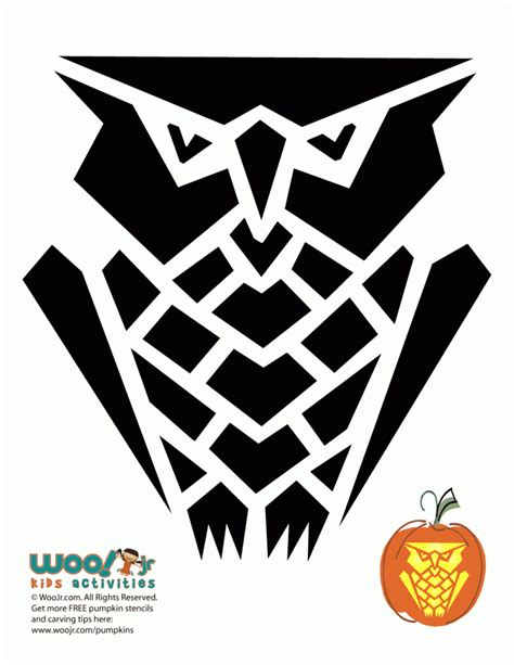 Owl Pumpkin Carving Stencils | Woo! Jr. Kids Activities : Children's ...