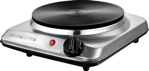 OVENTE Electric Countertop Single Burner W Cooktop With Inch Cast Iron Hot Plate