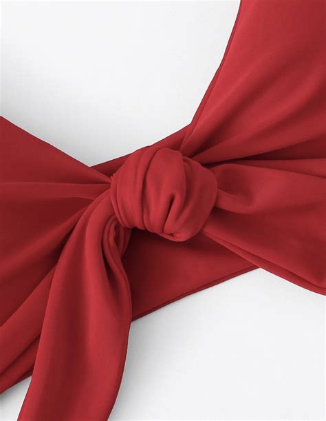 Red Front Tie Knot Bikini Set Sirene LaVie