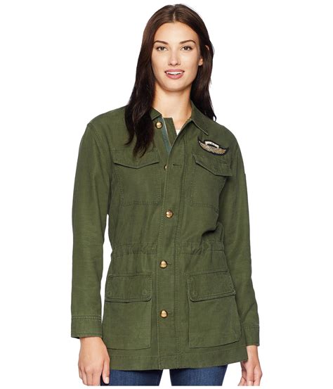 Lyst Lauren By Ralph Lauren Canvas Utility Jacket Admiral Green