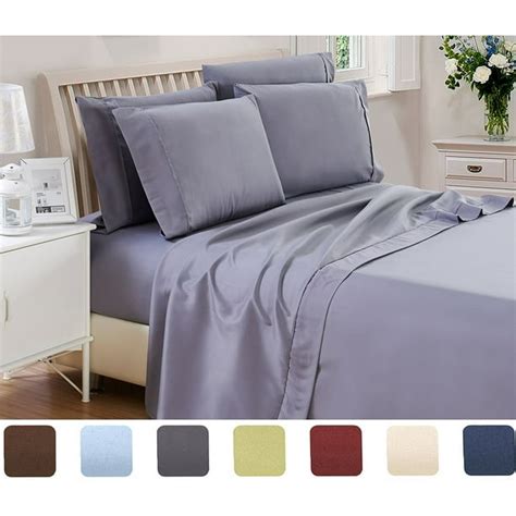 Lux Decor Collection Solids Bed Sheet Set King Dark Grey 4 Piece