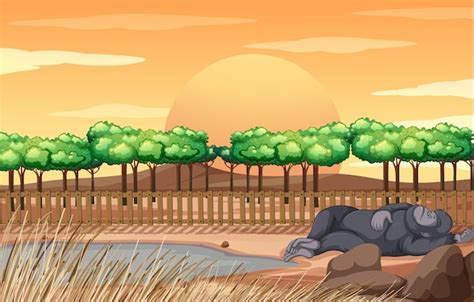 Free Vector | Gorilla sleeping