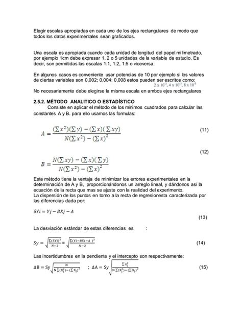 Ecuaciones Empiricas Informe Pdf