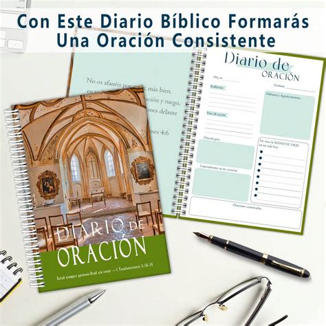 Spanish Prayer Journal Spiral Bound Hardcover Notebook For Bible Study