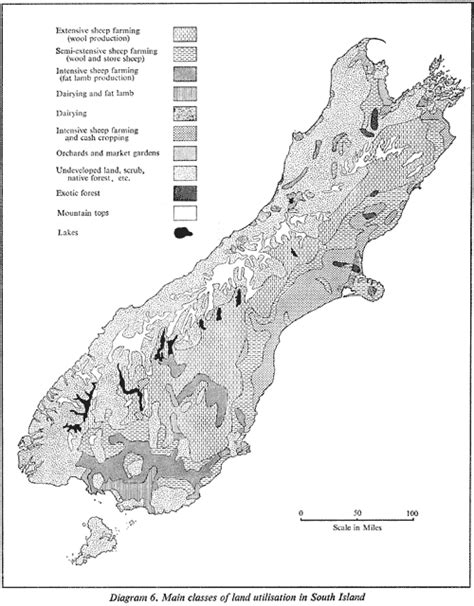 Diagram 6 Main Classes Of Land Utilisation In South Island 1966