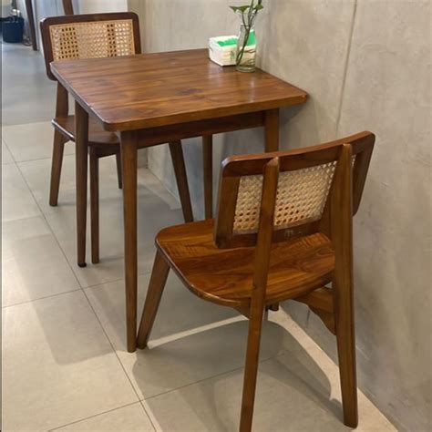 Jual Set Meja Makan Cafe Kursi Rotan Minimalis Kayu Jati Model