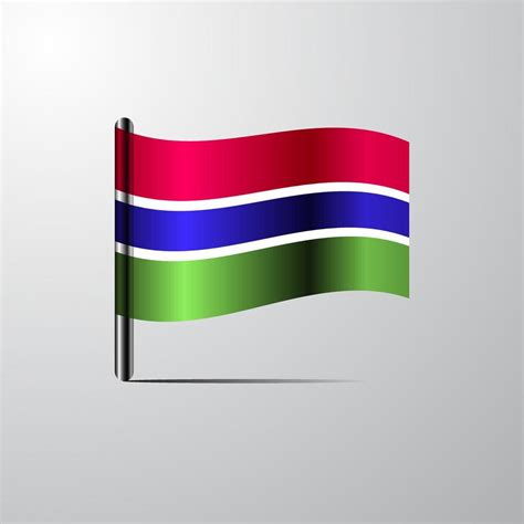 Gambia Waving Shiny Flag Design Vector 14179882 Vector Art At Vecteezy