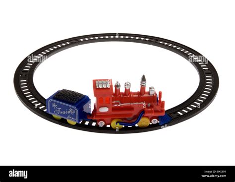 Toy train on circle track Cut Out Stock Images & Pictures - Alamy