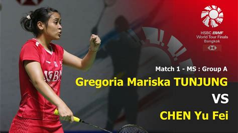 Gregoria Mariska Tunjung Vs Chen Yu Fei Badminton Indonesia