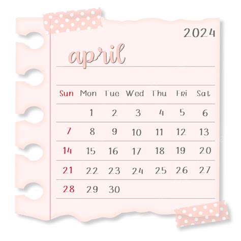 Papel De Nota Del Calendario De Abril De Png Dibujos