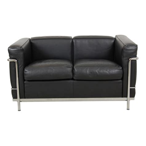 Le Corbusier sofa LC2 in black leather - Cph-Classic