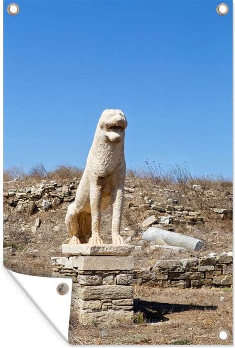 Statue Des Lions De D Los En Gr Ce Affiche De Jardin X Cm Toile