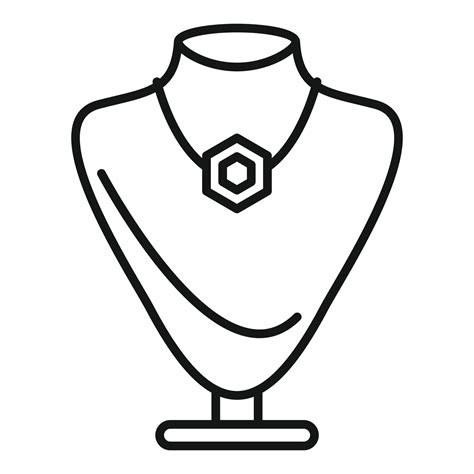 Display Jewelry Dummy Icon Outline Vector Fashion Bust 20248231 Vector