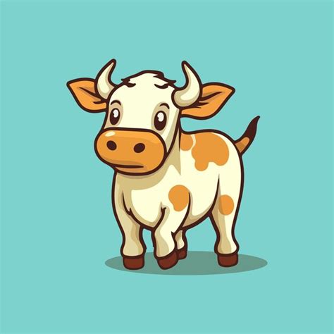 Ilustração vetorial de desenho animado de vaca fofa Vetor Premium