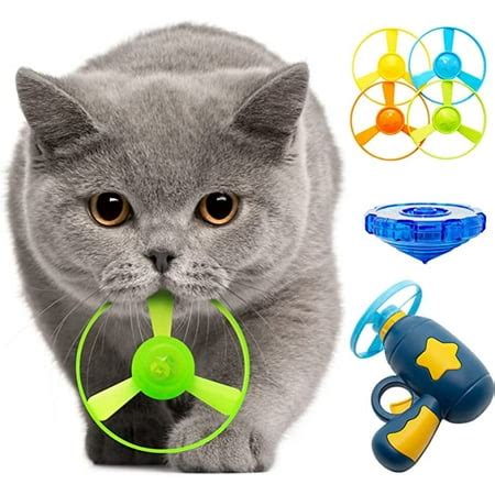 HEIBIN Cat Toy, Interactive Cat Flying Disc Toy with 1 Light Up ...