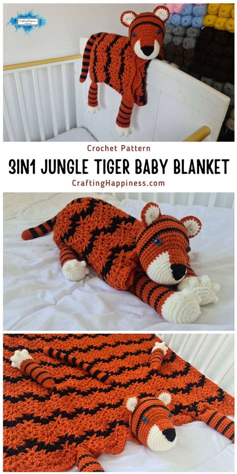 3in1 Jungle Tiger Baby Blanket It Folds Into A Tiger Toy Can Be Used