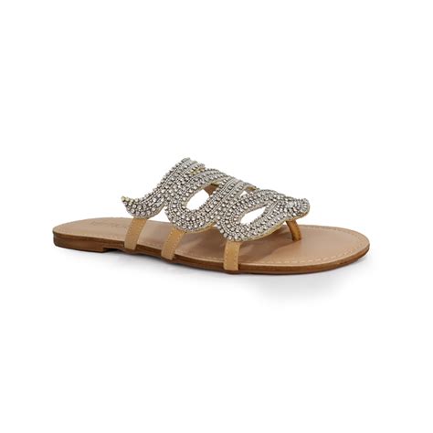 Rasteira Vestige Nude Tira Serpente Cristais