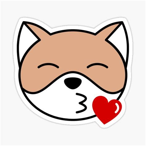 "Dog emoji sending kiss." Sticker by TashaVector | Redbubble