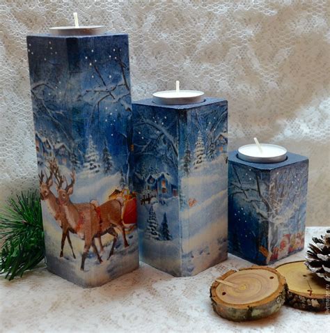 Набор новогодних подсвечников в интернет-магазине на Ярмарке Мастеров ...