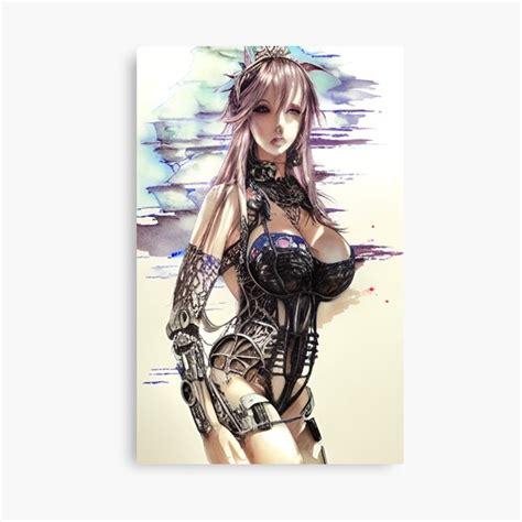 Impression Sur Toile Cyborg Baroque Goth Fantasy Lingerie Original Sexy Rotique Ecchi Pinup