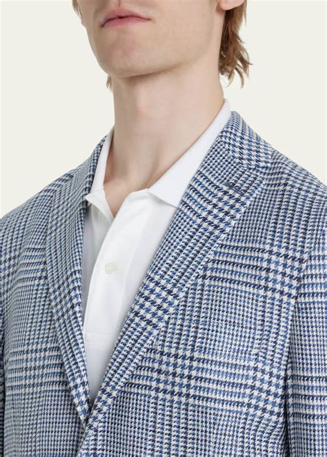 Maurizio Baldassari Men's Linen-Blend Plaid Sport Coat - Bergdorf Goodman