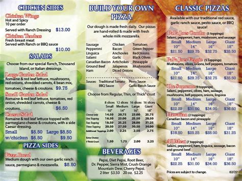 Menu | Papa Joe's Pizza Inc. | Carry-Out Restaurant in Napa, CA 94559