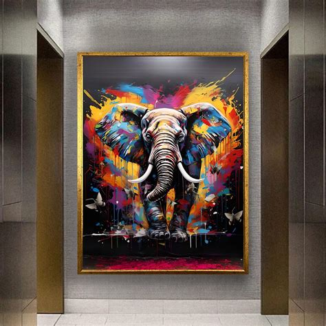 Graffiti Elephant,graffiti Print Art Canvas,graffiti Canvas Art, Graffiti Painting Style ...