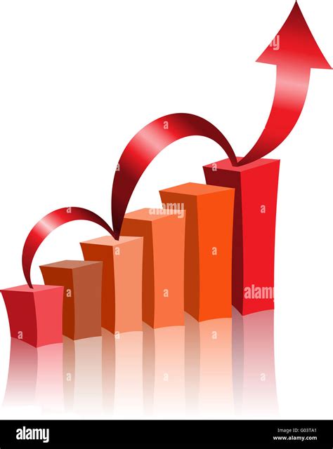 Das Diagramm Mit Dem Roten Pfeil Nach Oben Gerichtet Stockfotografie Alamy