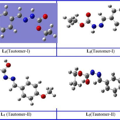 Optimized Structure Of The Ligands L 1 Andl 2 Tautomers I And Ii Download Scientific Diagram