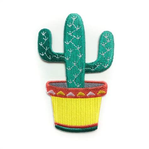 Cactus Patch Iron On Embroidered Applique Succulent Etsy Cactus