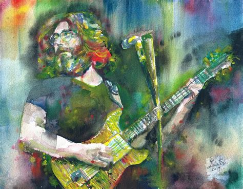 JERRY GARCIA Watercolor Portrait 18 Painting By Fabrizio Cassetta