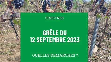 Grêle du 12 Septembre 2023 Quelles démarches pour les sinistrés