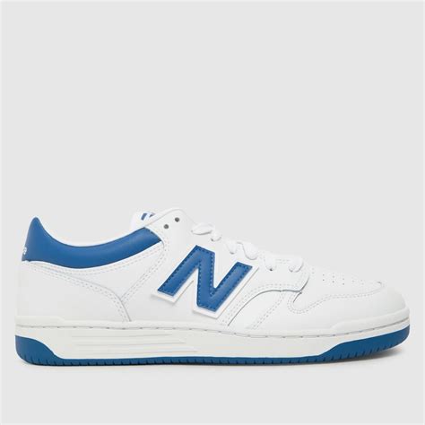 Mens White And Blue New Balance 480 Trainers Schuh