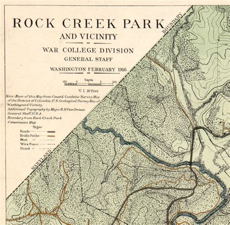 Map Of Rock Creek Park Washington Dc 1916 Vintage Etsy