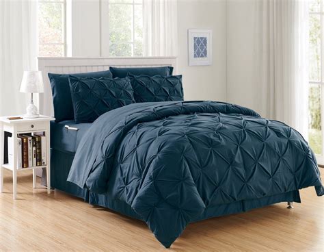 Silky Soft Pintuck Bed In A Bag Piece Comforter Set Hypoallergenic