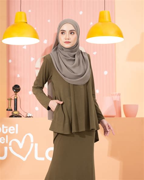 Warna Tudung Untuk Baju Olive Green Baju Kurung Lace Avery Olive