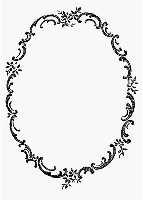 Digital Stamp Design Floral Oval Border Png Transparent Png Kindpng