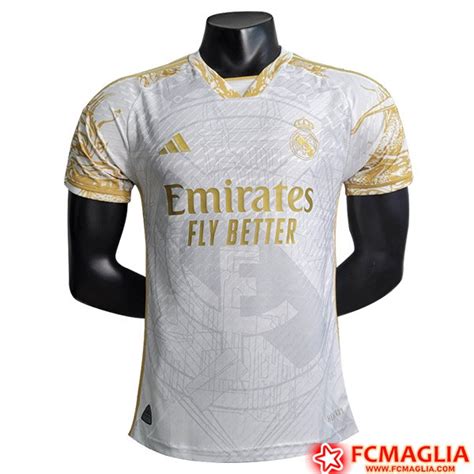 Nuova Maglie Calcio Real Madrid Special Edition Bianco Giallo 2023 2024