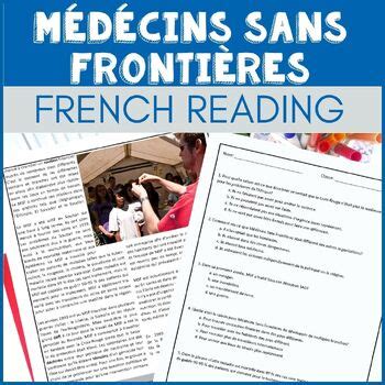 M Decins Sans Fronti Res An Intermediate Advanced French Reading Activity